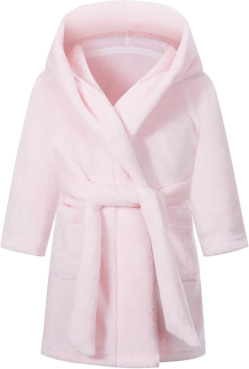 Kinderbadjas unisex 1-12 jaar - zachte flanellen fleece - comfortabel en warm - perfect voor thuis - SnelShoppen
