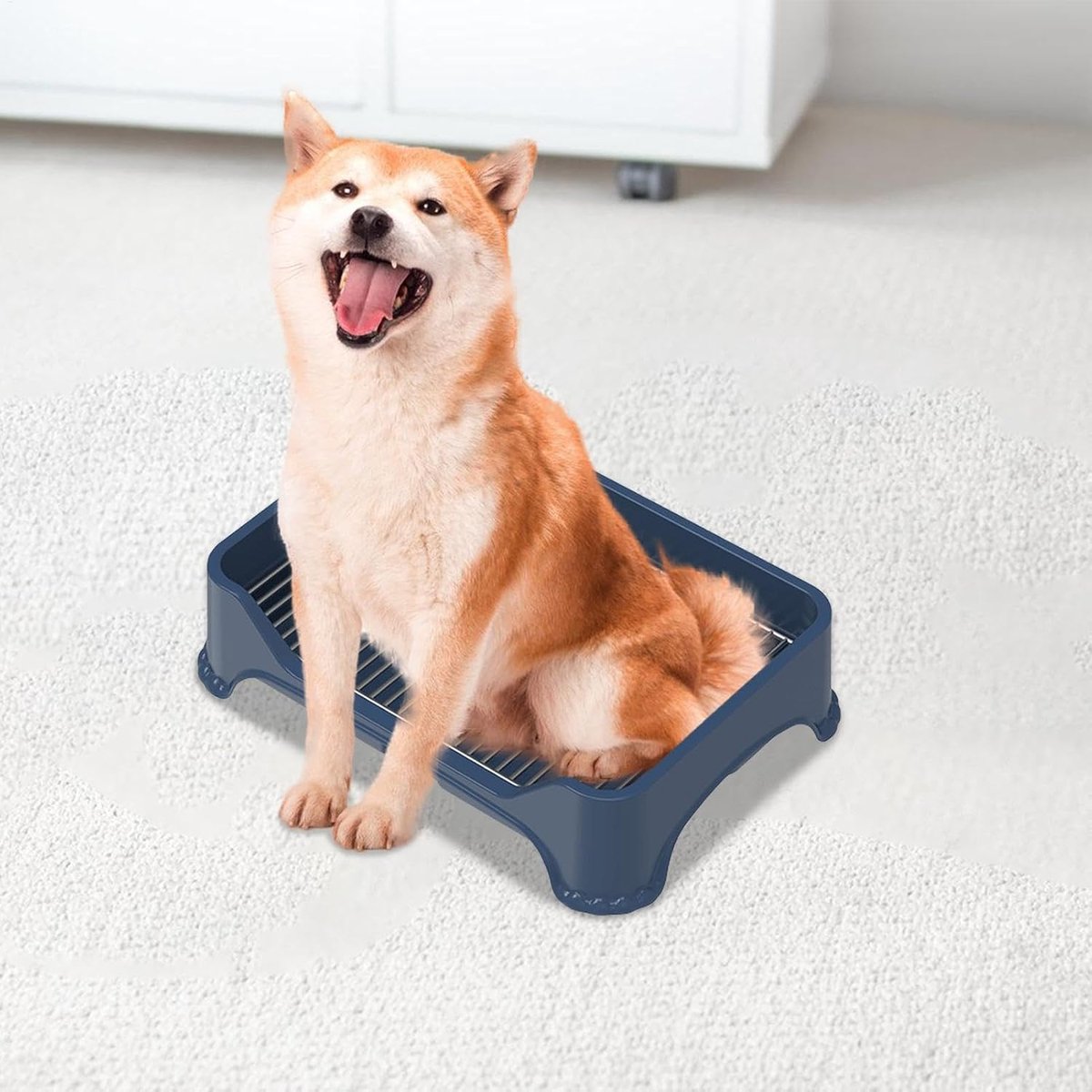 Hondentoilet Binnen - Hondenpotje Puppy - Zindelijkheidstraining Huis - Roestvrij Staal Net - 51.5x16.5x12.5cm - Zilver