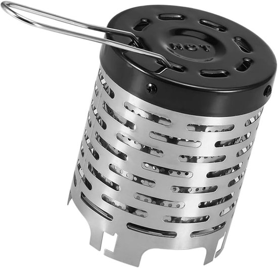 Thijox - Sarini Mini Camping Kachel - Lichtgewicht Draagbare Roestvrij Staal Outdoor Gas Kachel voor Kamperen, Vissen en Buitenavonturen - Zilver van Thijox — afbeelding 2