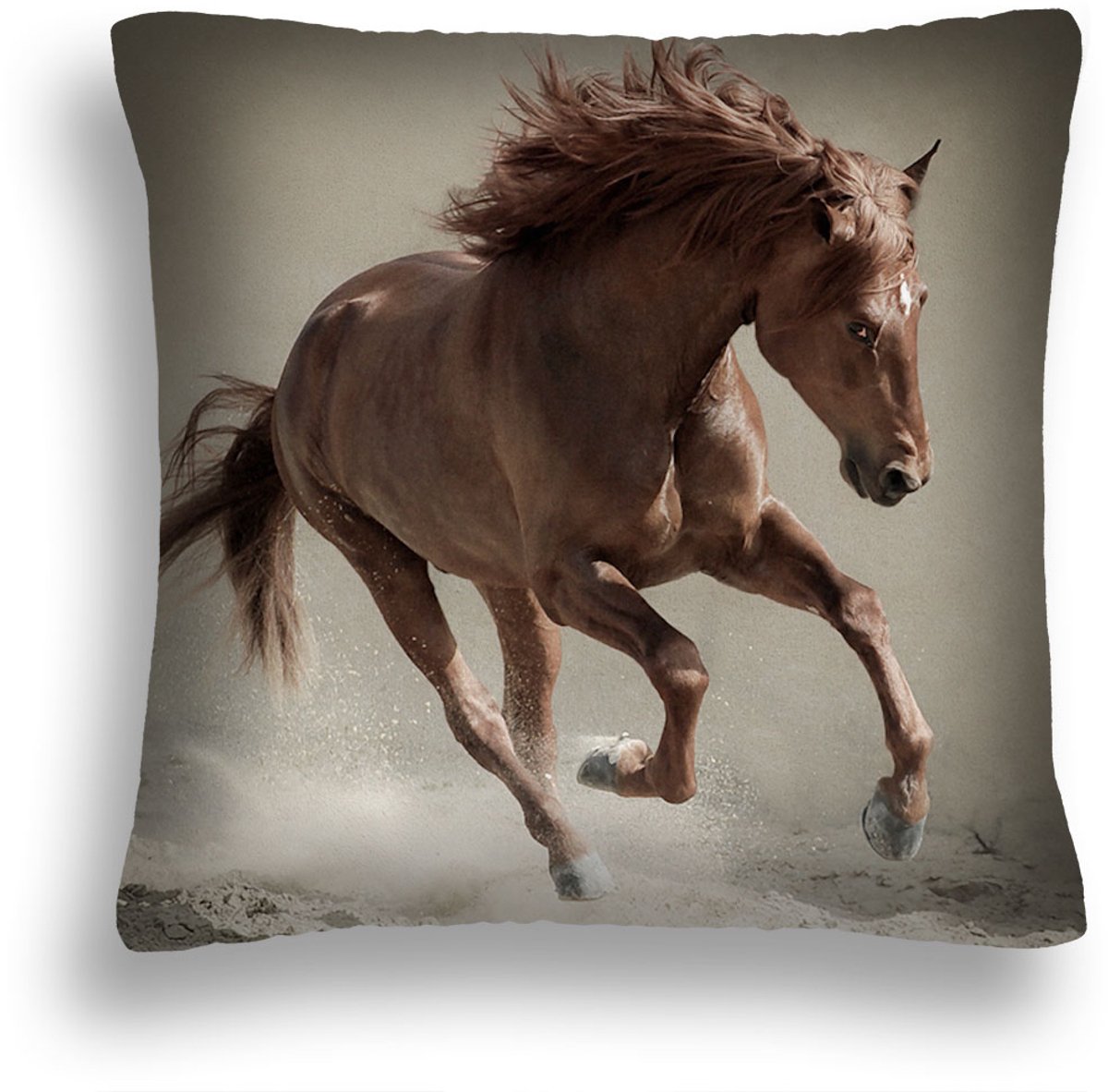 Decoratieve Kussen 40x40 cm met Paardenprint - Inclusief Vulling