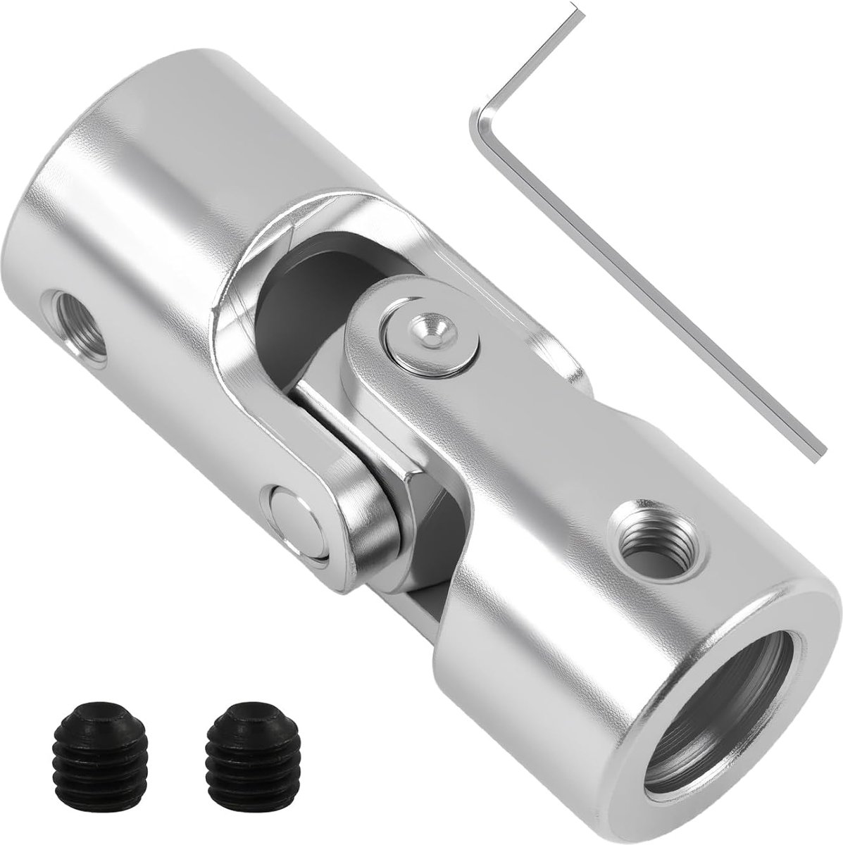Universele universele koppeling 12 mm - M5 vrouwelijke asverbinding - verchroomd staal - flexibele krachttransmissie - ShopVlot