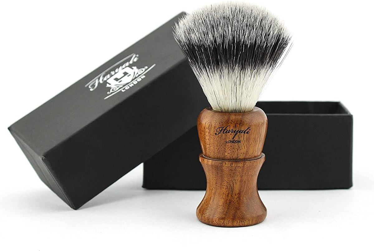 Scheerkwast met zilver tip - echte varkensharen - houten handvat - voor een luxe scheerervaring - ShopVlot