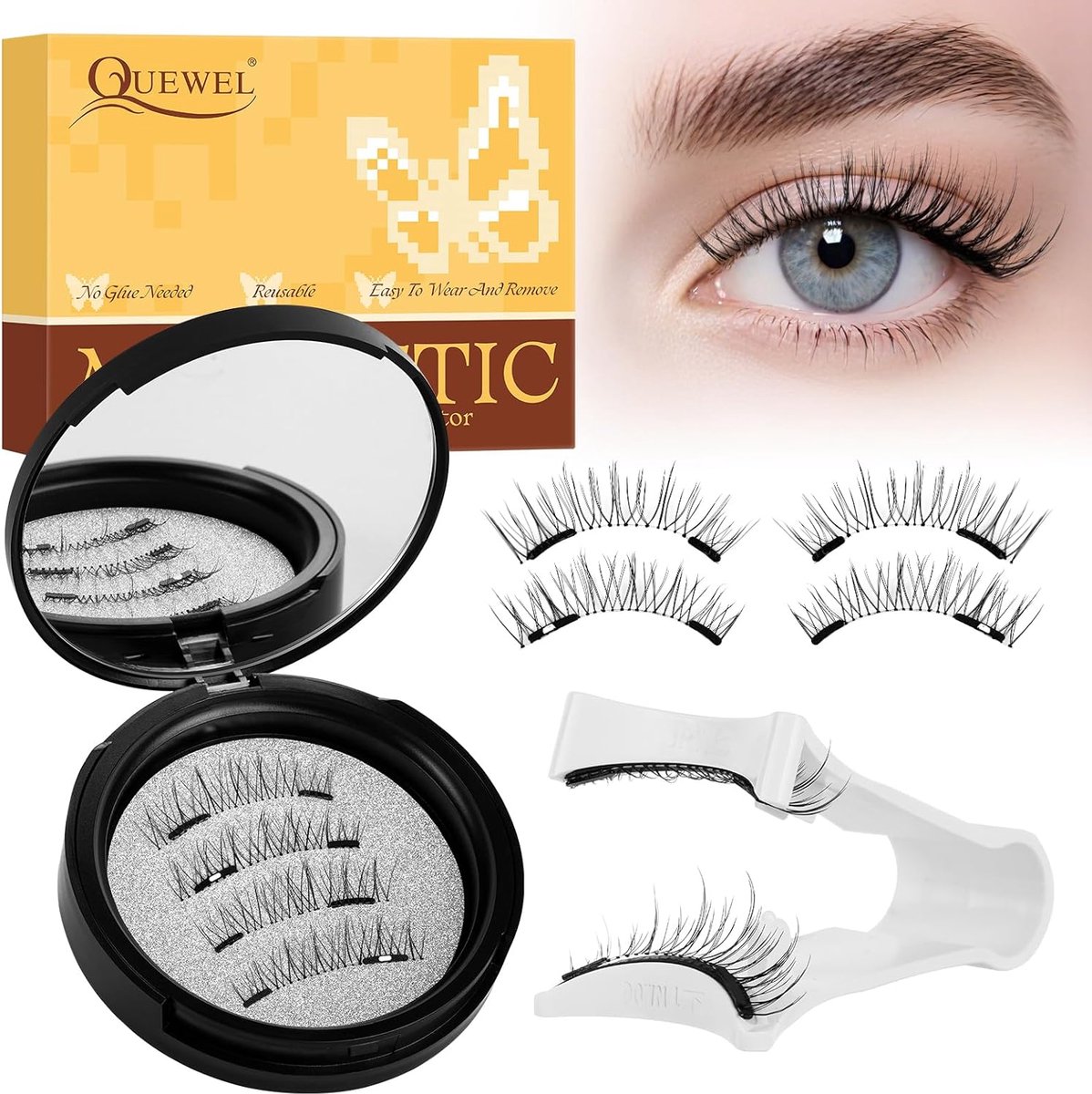 Magnetische Wimpers Set - 1 Paar Magnetische Wimpers met Applicator - Eenvoudig aan te brengen - ShopVlot