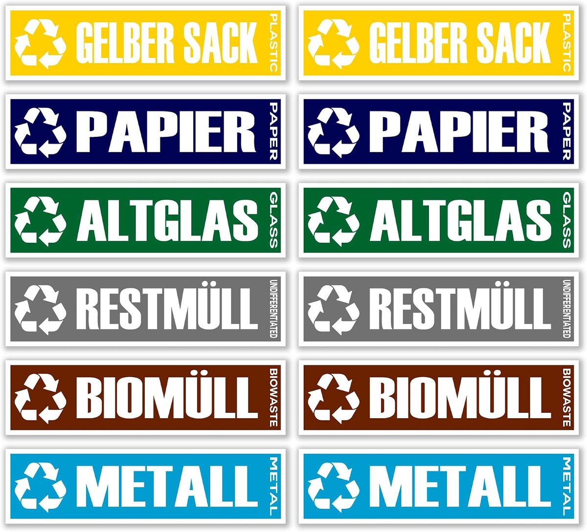 Afvalscheidingsstickers - Waterdicht, Washable - Illustraties voor eenvoudige herkenning - Geschikt voor recycling - ShopVlot