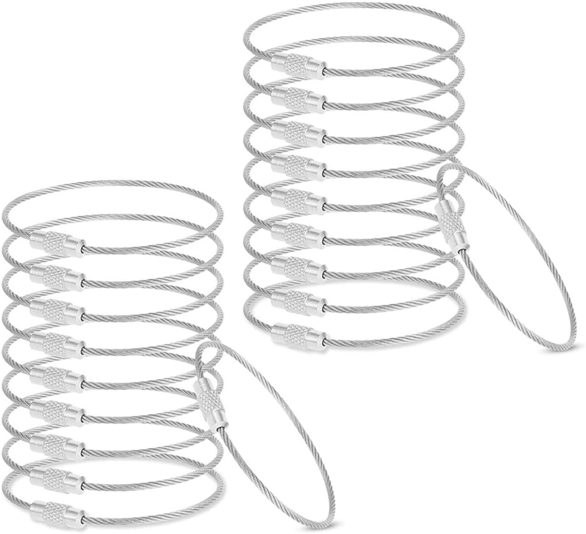 Sleutelhangers 15 cm - roestvrij staal 304 - schroefsluiting - ideaal voor sleutelorganisatie - ShopVlot