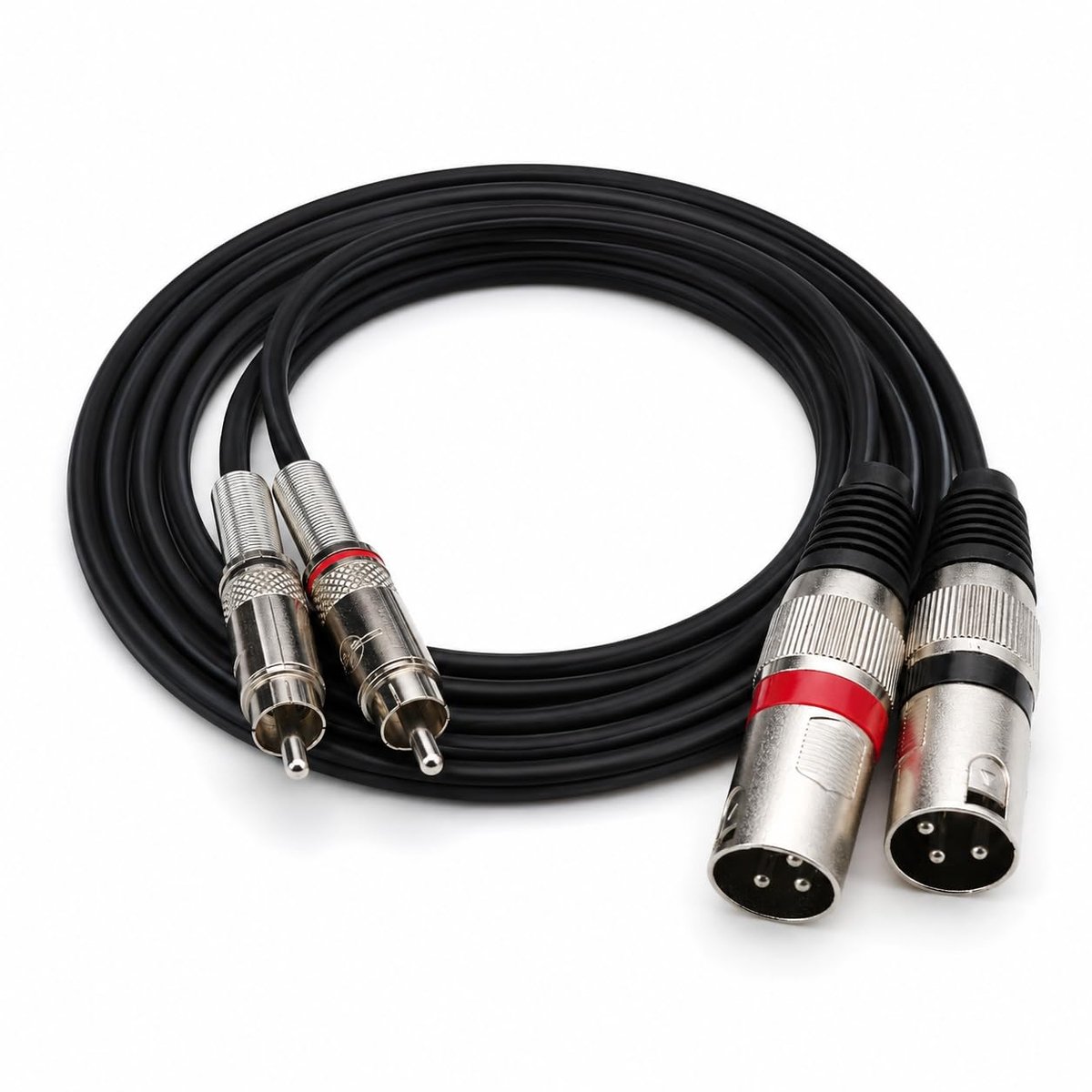 XLR naar cinch-kabel 1,5 m - RCA naar XLR kabel - dual RCA-stekker naar dual XLR-stekker - ShopVlot