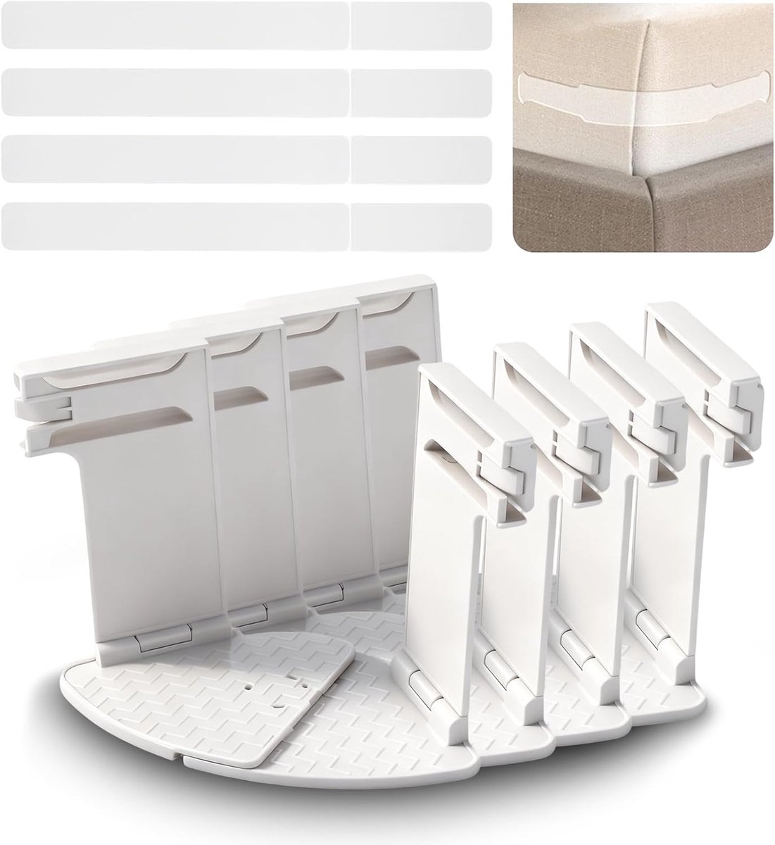 Hoeslakhouders 4 stuks - afneembare bedlakenhouder - maximale grip en antislip - eenvoudige installatie zonder schade - ShopVlot
