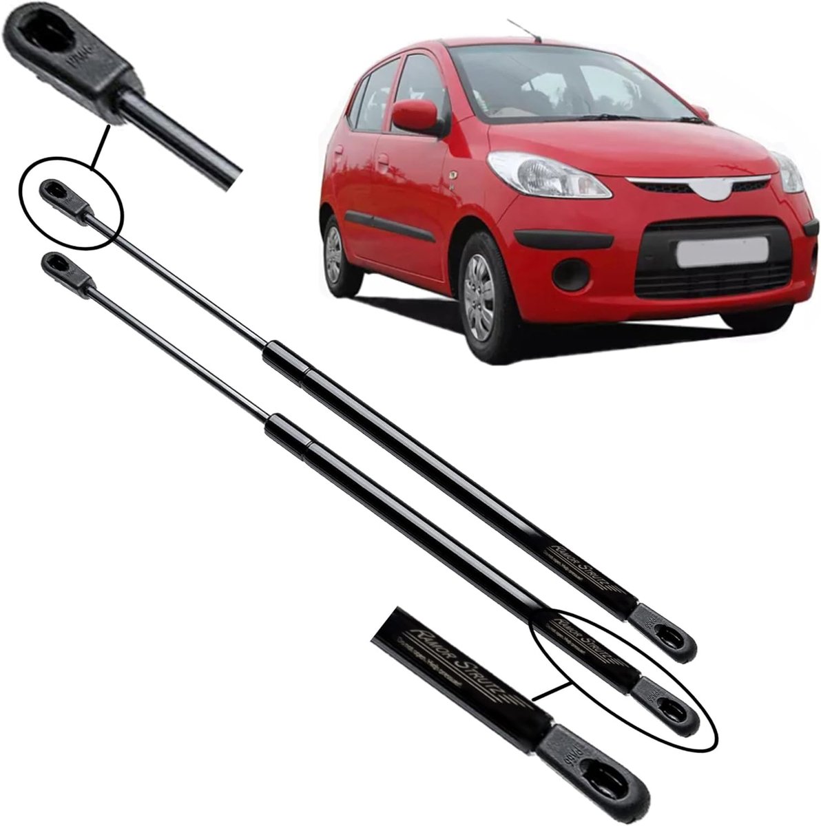 Gasveer achterklep Hyundai i10 2007-2013 - 465 mm - 360N kracht - Eenvoudige installatie - ShopVlot