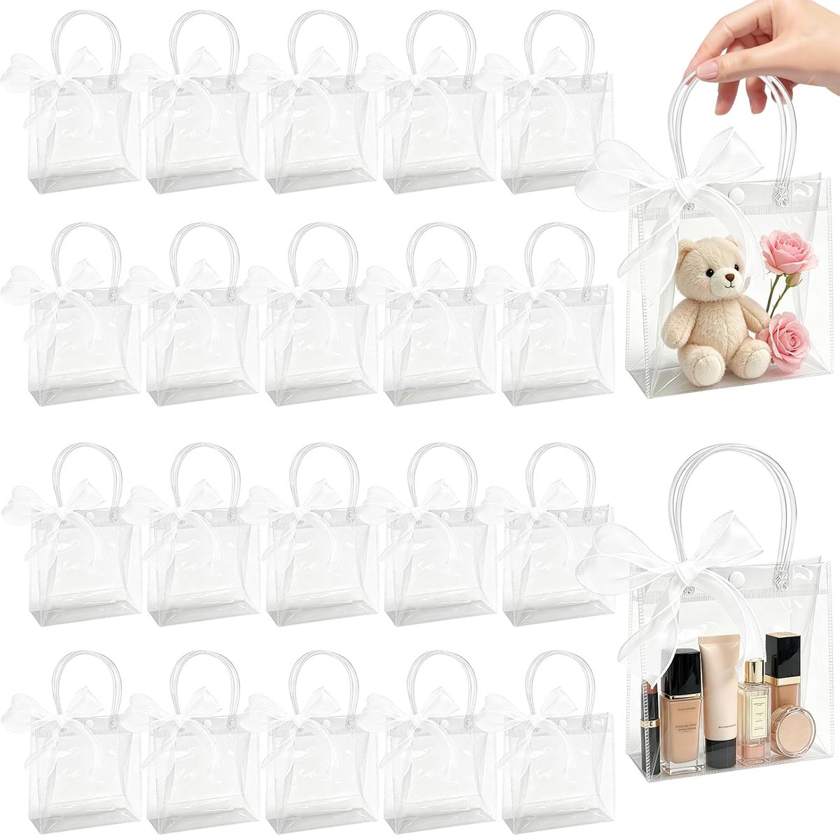 Cadeauzakjes met handgrepen - doorzichtig - herbruikbaar - perfect voor feestgeschenken - ShopVlot