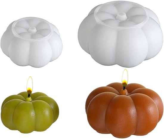 Siliconen mallen pompoen 2 stuks - 3D vormen - hoogwaardig silicone - perfect voor Halloween decoratie - ShopVlot