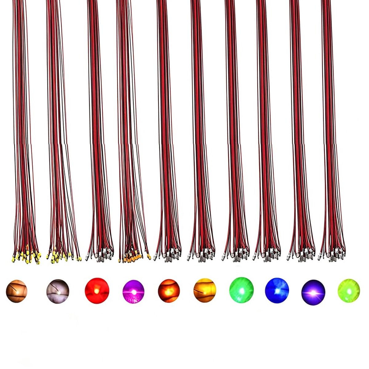 Micro-led-diodes 100 stuks - 0805 formaat - 10 gemengde kleuren - ideaal voor modelbouw - ShopVlot
