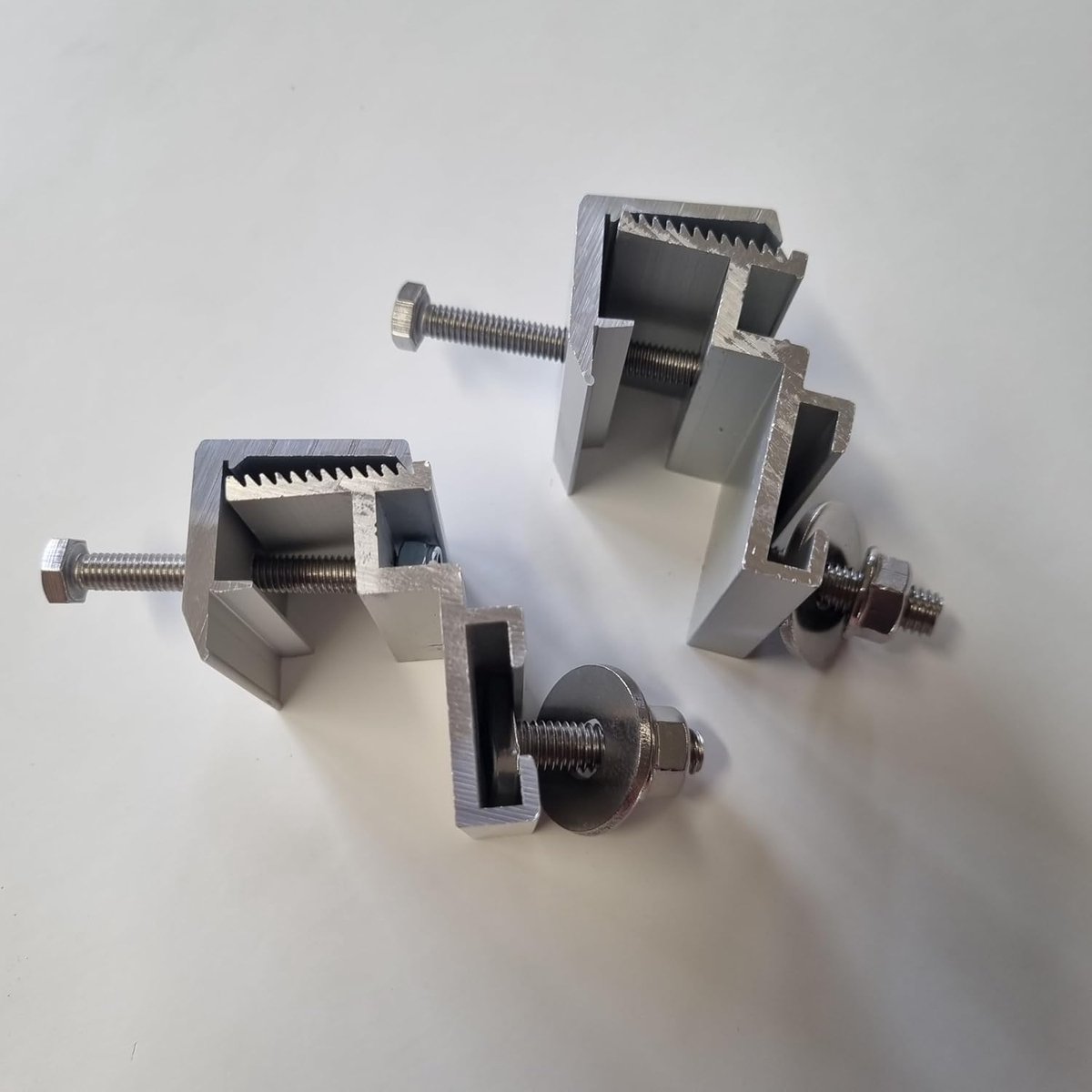 PV aluminium klemhouder voor Hoymiles Microomshaper module frame - 2 stuks - zilver - stevige bevestiging - ShopVlot