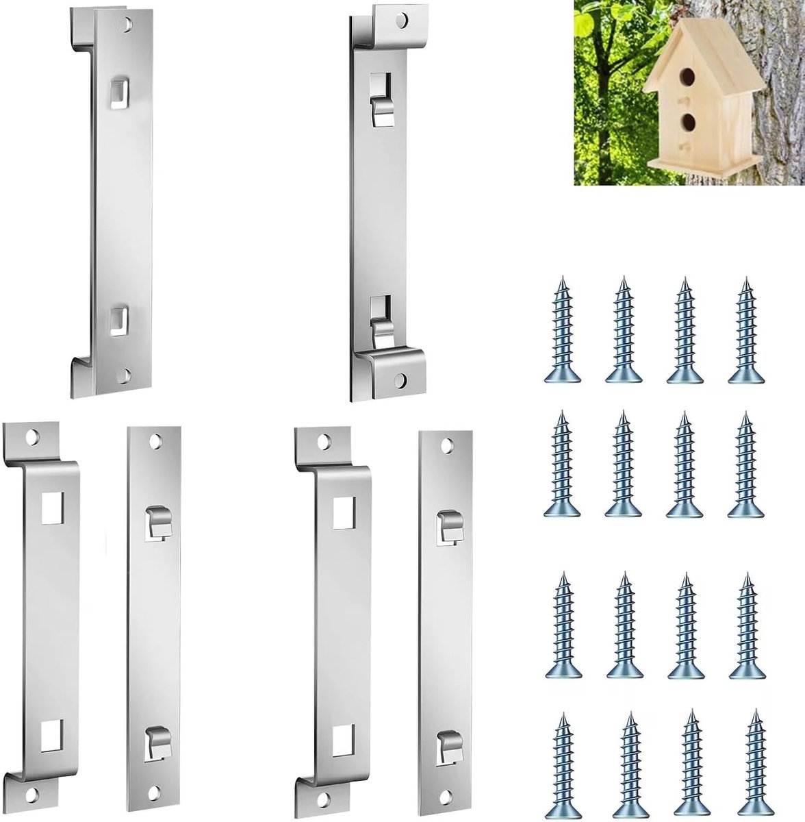 Vogelhuis Hangers Set van 3 - Gegalvaniseerd Staal - Stevige Bevestiging - Creëer een Vogelvriendelijke Tuin - ShopVlot