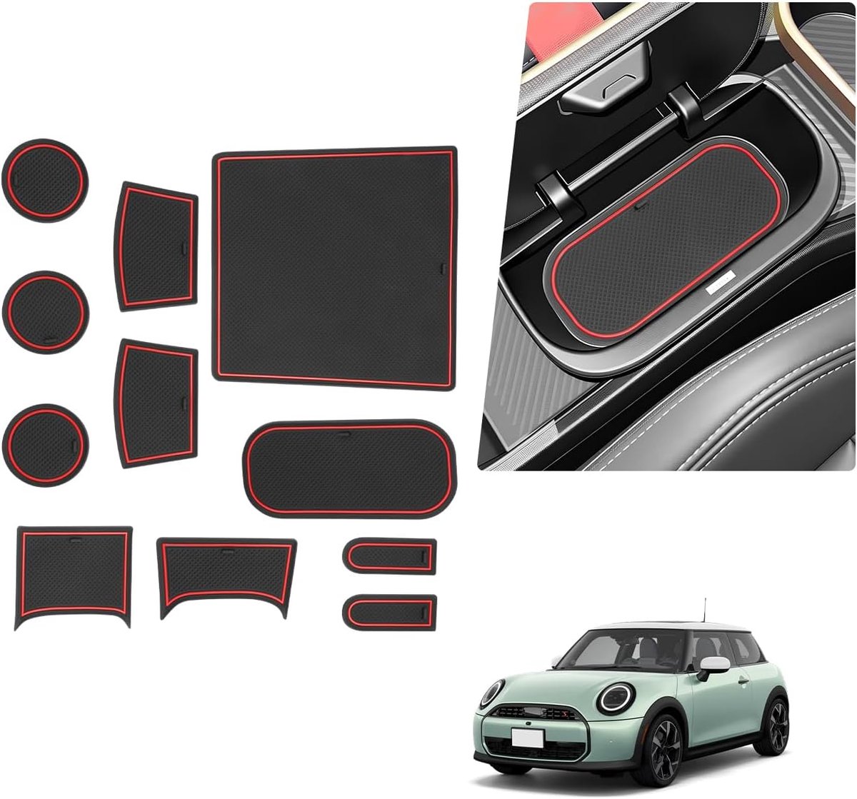 Antislipmatten Mini Cooper F65 2025-2026 - Rubber - Perfecte pasvorm - Bescherming voor deurvakken - ShopVlot