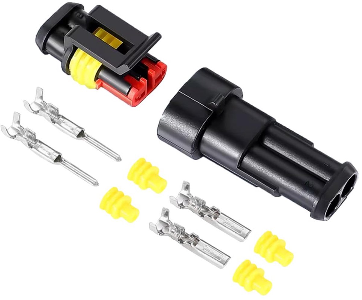 Waterdichte 2-pins auto elektrische kabelconnectoren set - 15 stuks - Hoogwaardige silic sealing - ShopVlot