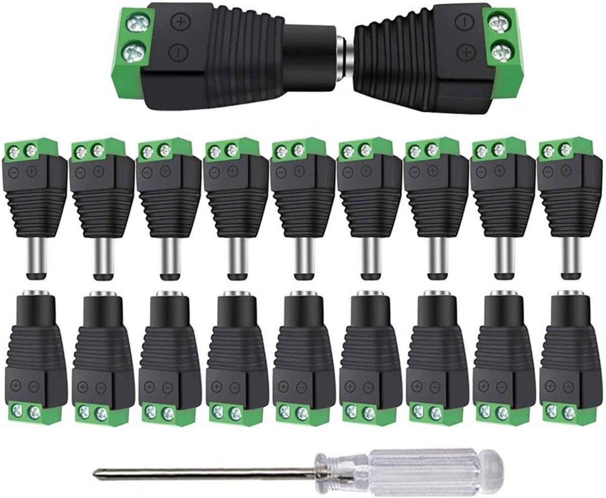 DC Male Aansluitset 25 Paar - 12V/24V - Schroefklemconnector - Eenvoudige installatie voor CCTV en LED - ShopVlot