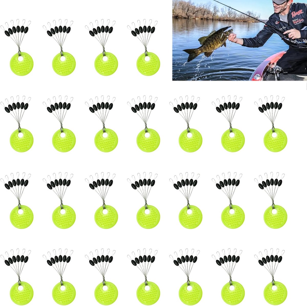 Rubber vissersstopper 150pcs - 6-in-1 ontwerp - duurzaam en eco-vriendelijk - ideale visaccessoires - ShopVlot