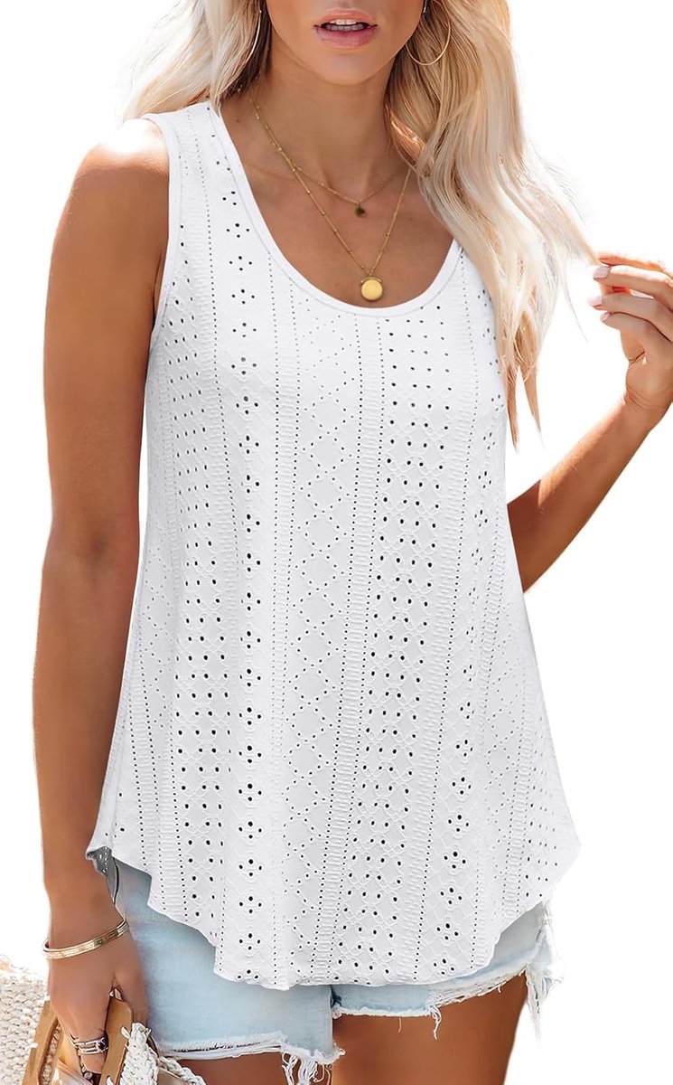 Tanktop dames - mouwloos - ronde hals - perfecte zomeroutfit - SnelShoppen