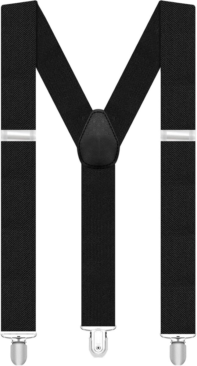Suspenders voor mannen en vrouwen - Verstelbaar Y-type - Zwart - Comfortabele pasvorm - SnelShoppen