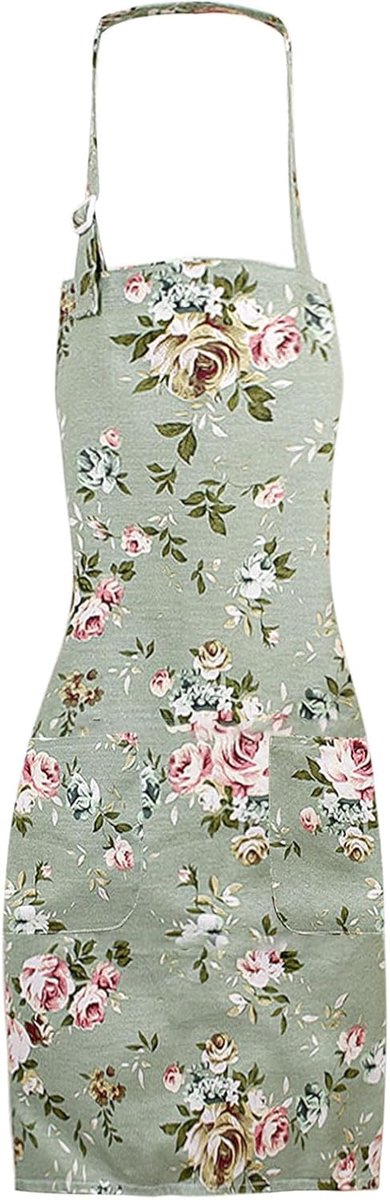 Keuken Schort voor Vrouwen - Verstelbaar - Vintage Groen - Perfect voor Koken en Bakken - SnelShoppen