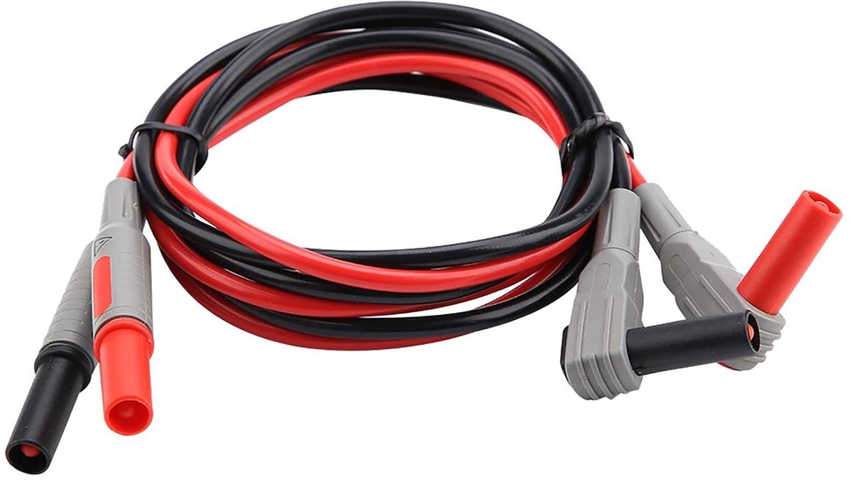 Multimeter Meetsnoeren Set - Testkabels Koper - Elektrisch Testen - Hoge Geleidbaarheid - 1 Meter - Zwart