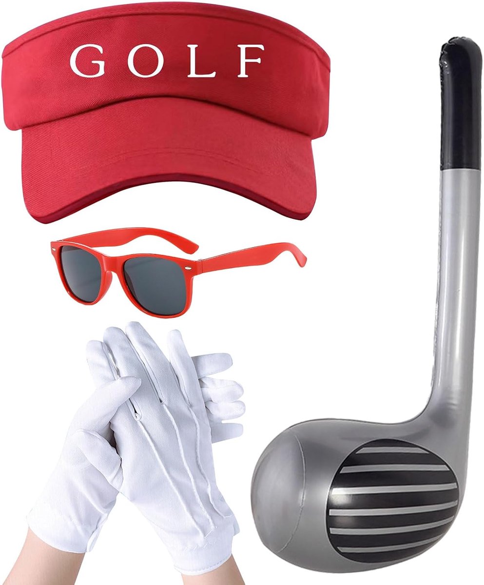 Golf kostuum set 76 cm - opblaasbare golfclub en zonnenbril - feestelijke outfit voor Halloween - SnelShoppen