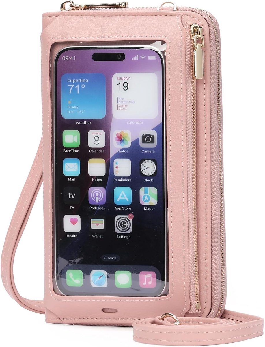Telefoonportemonnee schoudertas - klein - met aanraakscherm - ideaal voor reizen - SnelShoppen