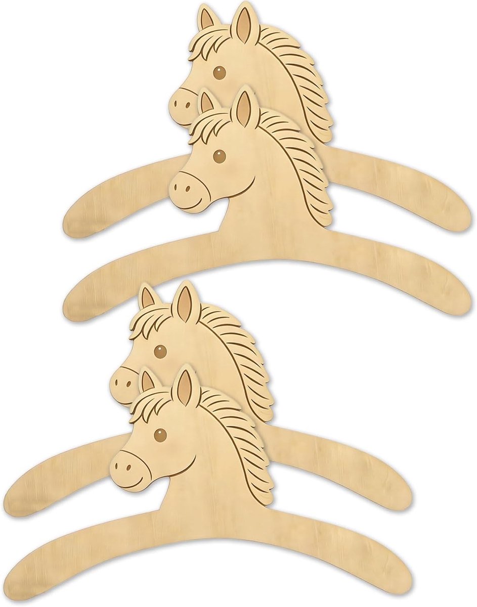 Baby kledinghanger 4 stuks - houten kledinghanger - voor peuters - perfect voor kleding en jassen - SnelShoppen