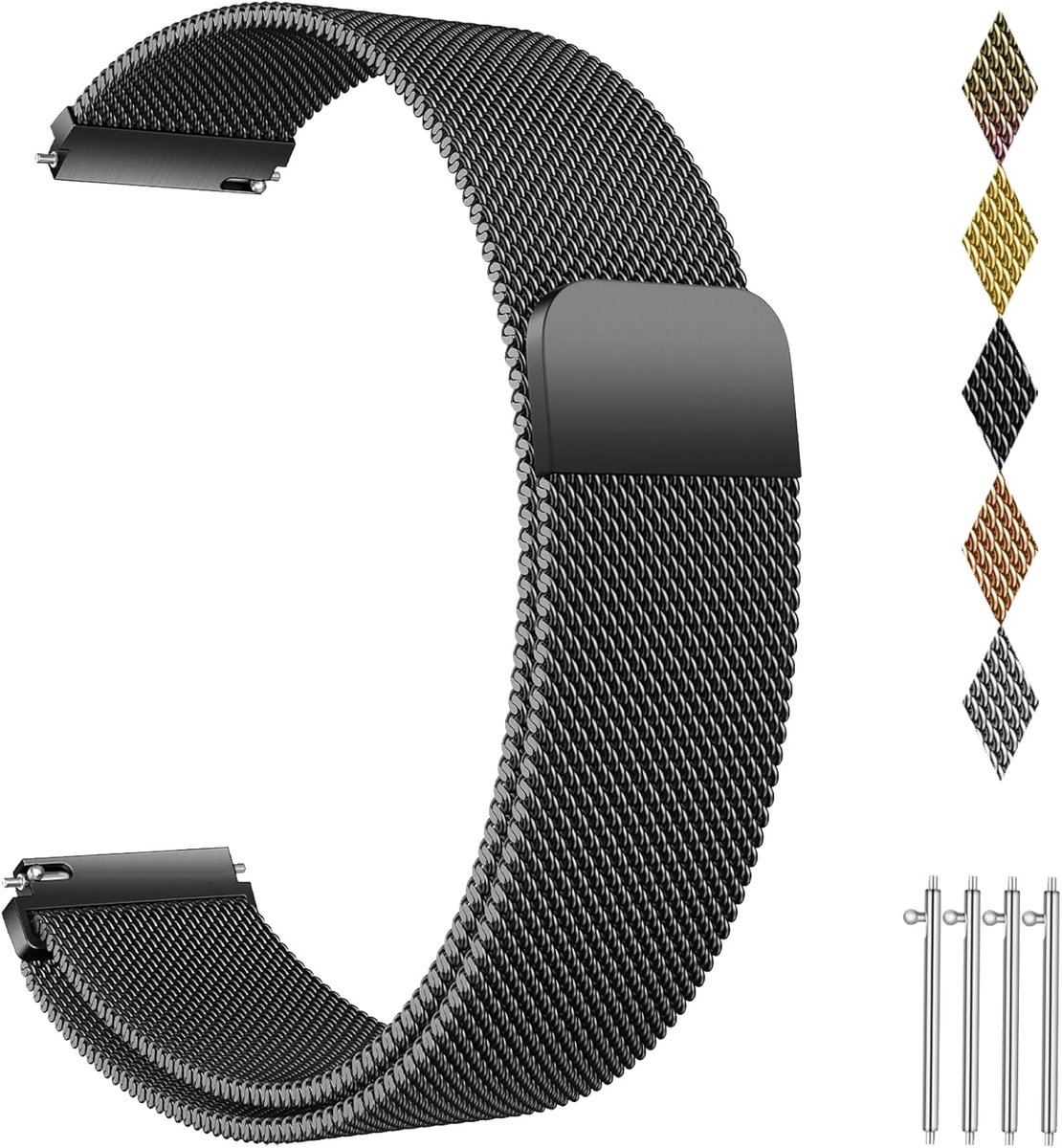 Milanese horlogeband 20 mm - roestvrij staal - quick release - stijlvolle vervangband - SnelShoppen