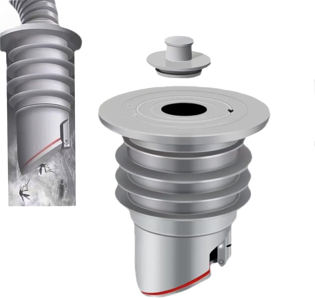 Geurstopper geschikt voor wasmachine, 35-40 mm wasmachineslangafdichting, geurstopper geschikt voor wasmachine, afvoerslangafdichting, slangafdichting (1 stuk)