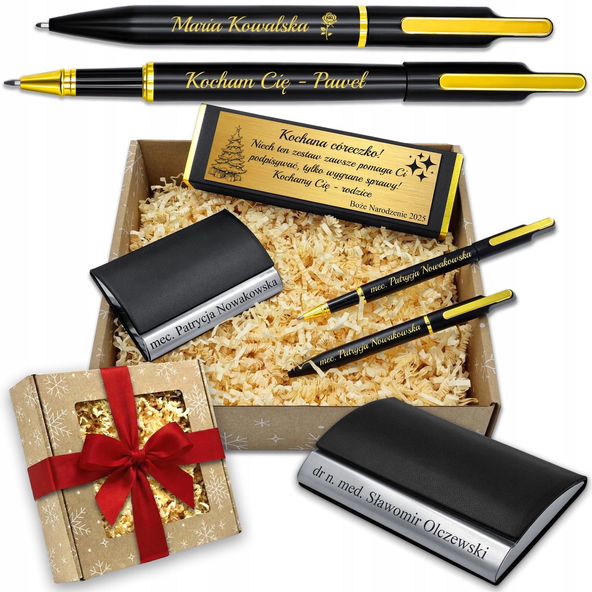 Luxe Geschenkset: Pen, Vulpen & Naamkaartjeshouder met Gravure