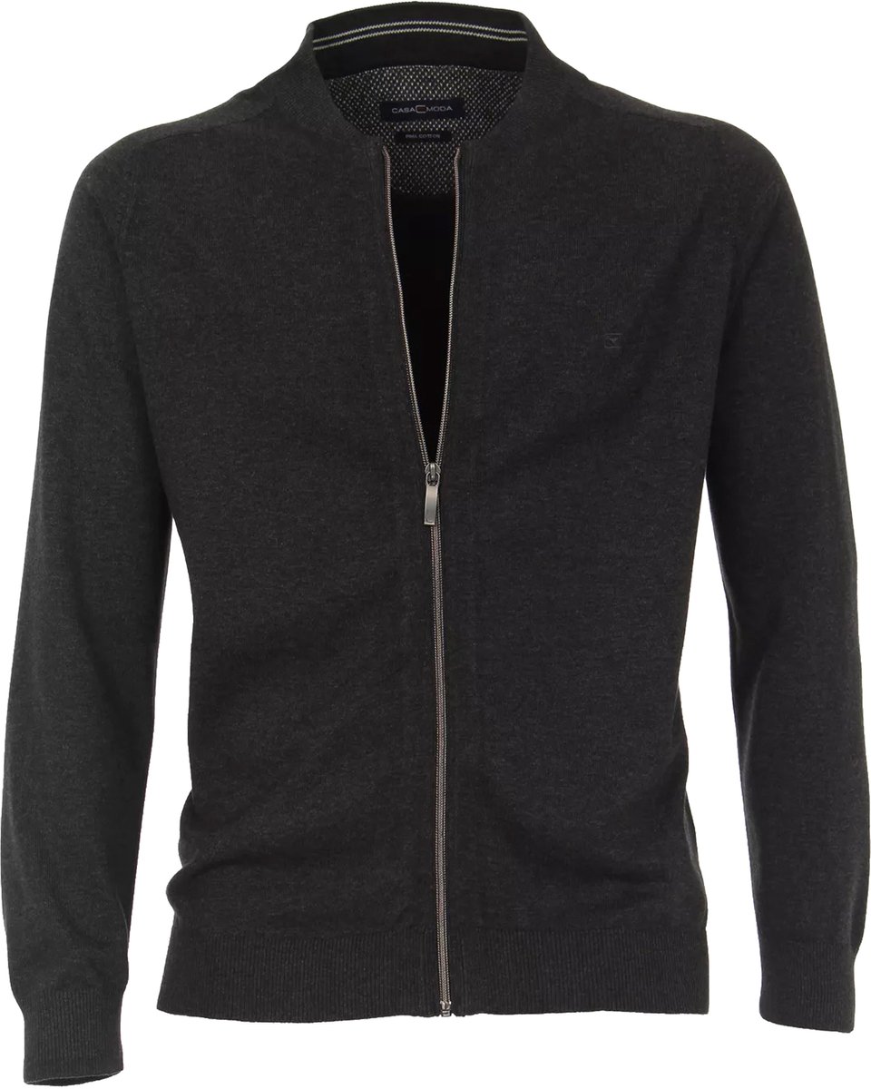 CASAMODA Vest Zip Donkergrijs - Maat M - Heren