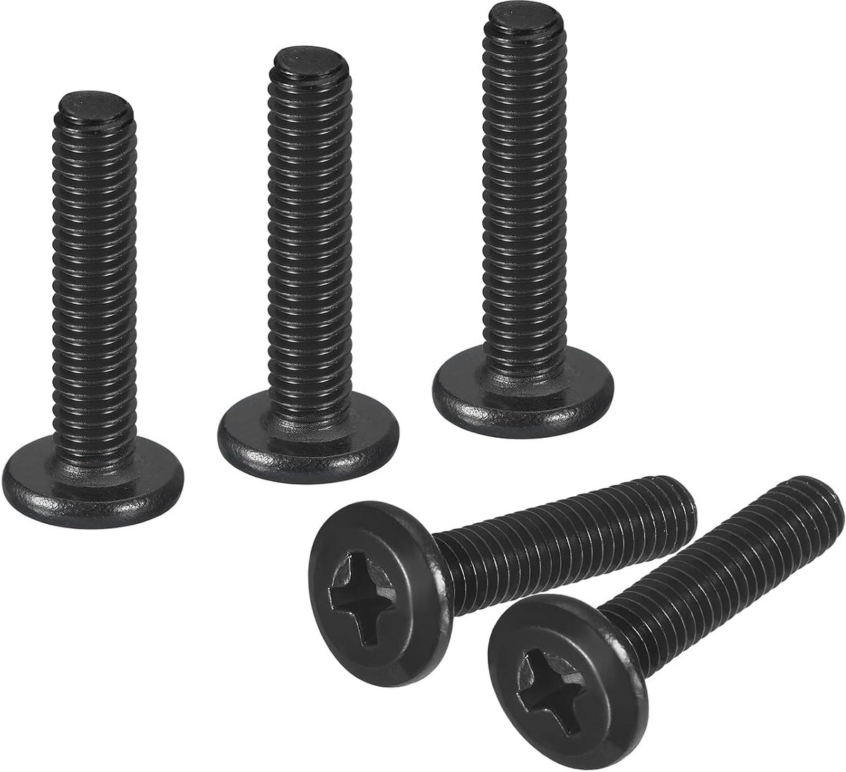 20 stuks zelftappende schroeven, M4-0,7 x 18 mm, machineschroeven, 304 roestvrij staal, Phillips platte kopschroeven, volledige schroefdraad, zwart oxide