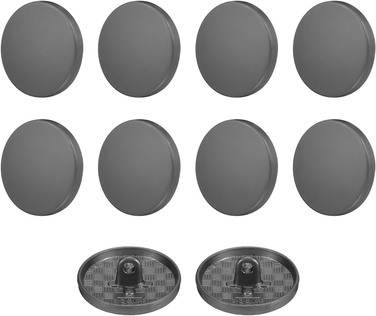 Knopen, 20 mm, metaal, platte buttons om aan te naaien, ronde knutselknopen voor kleding, broeken, mantels, jassen, blazer, hemd, pakken, decoreren handwerk, zelf maken, zwart