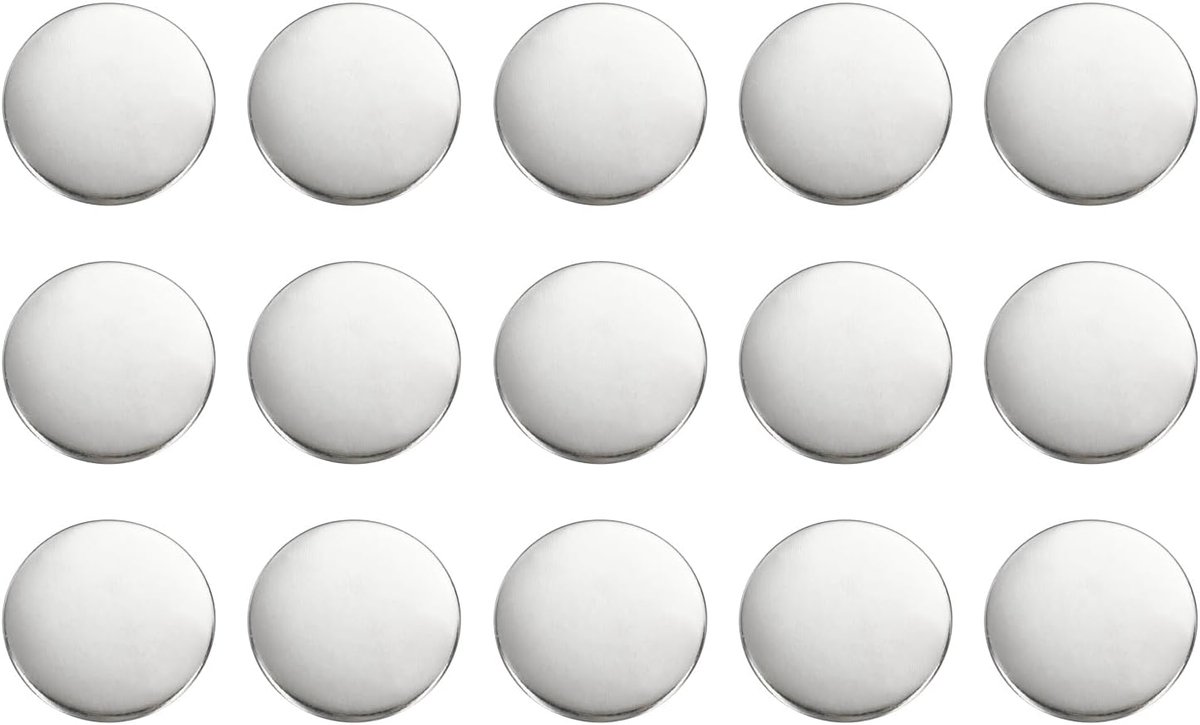 Knopen van messing, 20 mm, om te naaien, als vervanging voor pakken, jas, decoratie van kleding, doe-het-zelf accessoires, zilverkleurig, wit