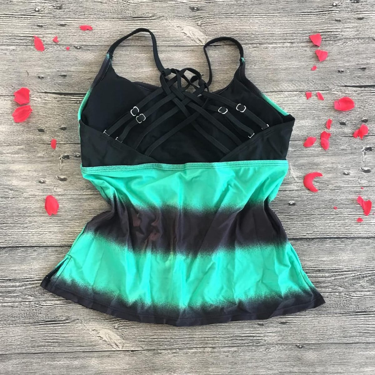 Badpak dames tankini push-up buikweg hoge taille zwemshorts tweedelige badmode set sport zwempak strand zomer bovenstuk strepen top zwemshorts set badjurk voor vrouwen