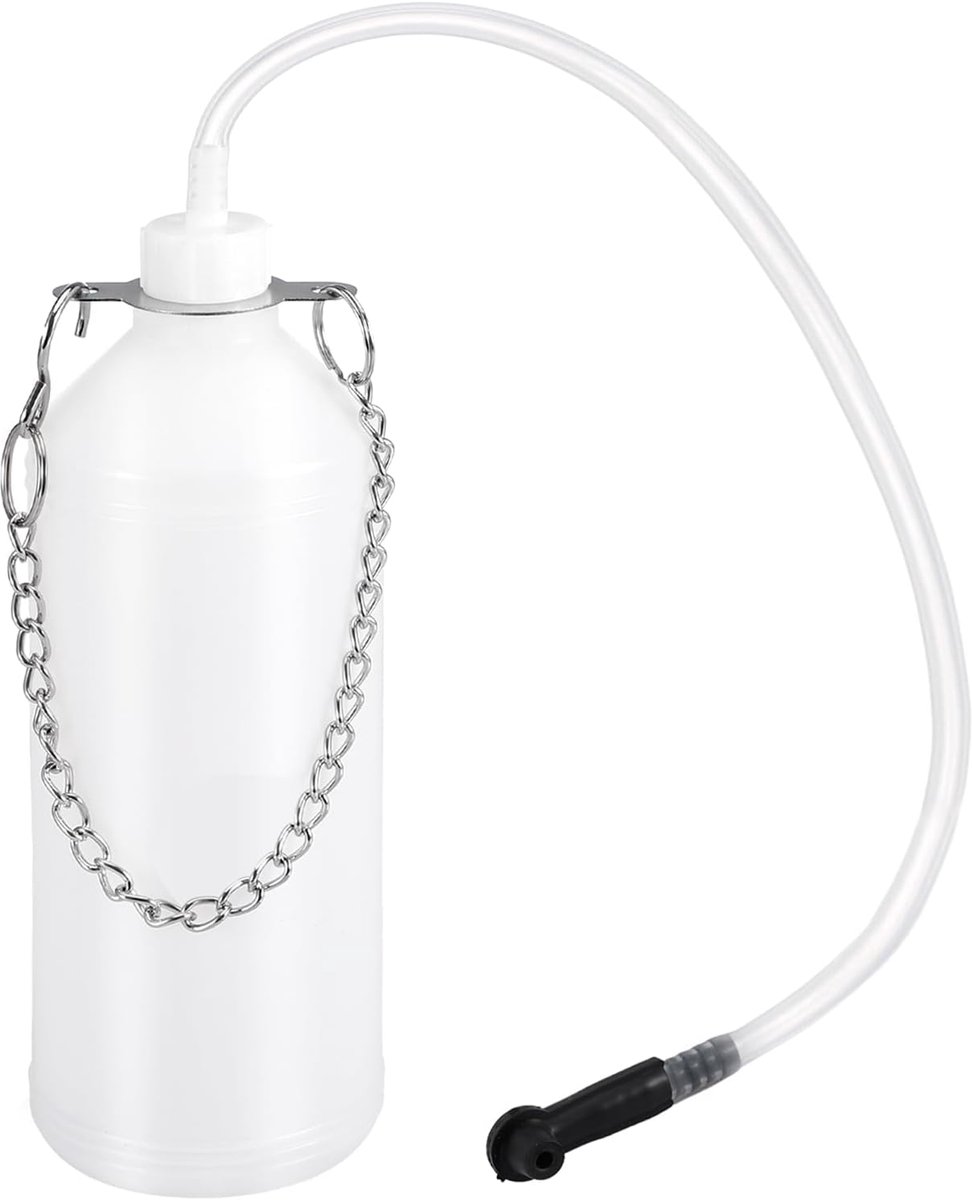 remontluchter auto, 1 liter remvloeistofreservoir met 60 cm slang en rubberen adapter, remontluchter motor, geschikt voor de meeste rem- en koppelingsontluchtingssystemen