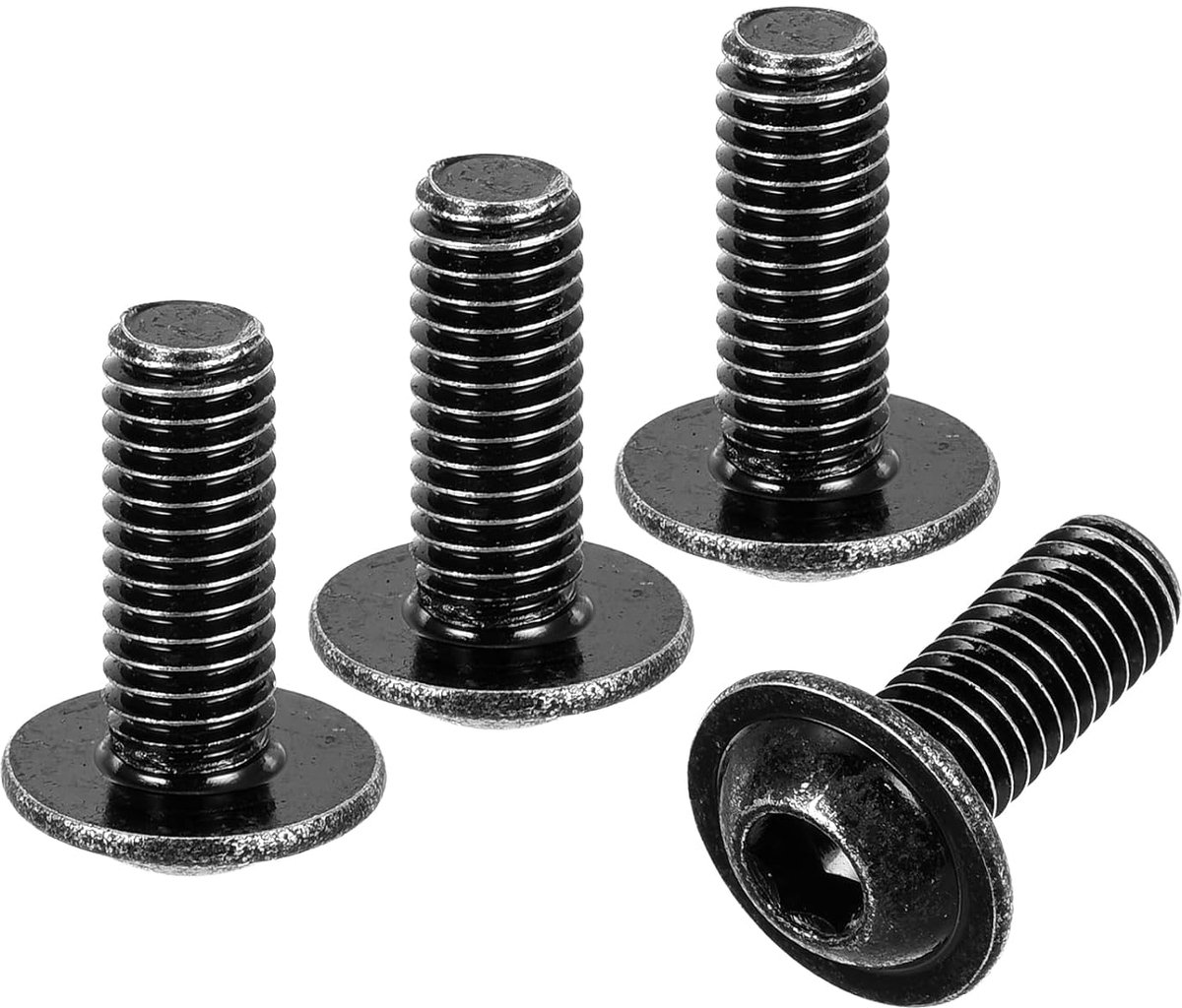 25 stuks M6-1 x 16 mm binnenzeskantschroeven, 304 roestvrij staal, bevestigingsschroeven, volledige schroefdraad, machineschroeven, zwart