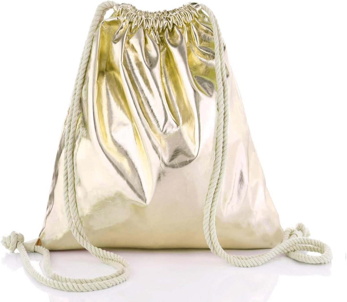 Gymtas, rugzak, gymtas, jute tas, sporttas, tas, zandgeel glans, 44 x 32 cm, Klassiek | In verschillende kleuren/designs