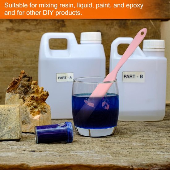 Spatelschrapers, 2 stuks, herbruikbare antiaanbaklaag, flexibele spatel voor epoxyhars, vloeistof, schilderkunst, doe-het-zelf handwerk, roze — afbeelding 2