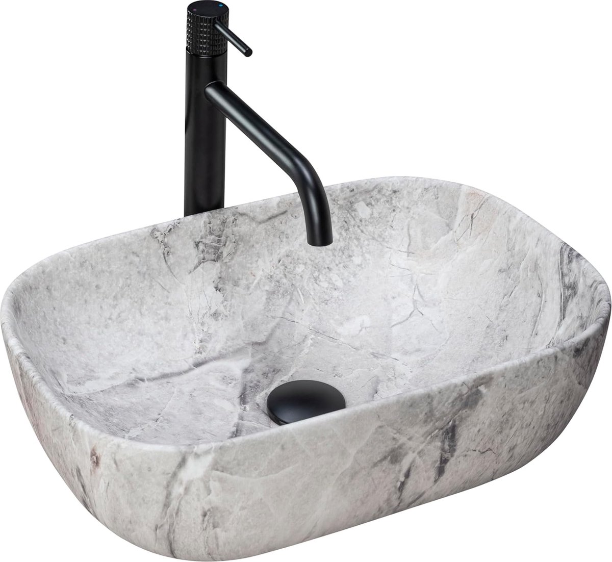 U3800, Wastafel op aanrecht LIVIA STONE MATT, Stone