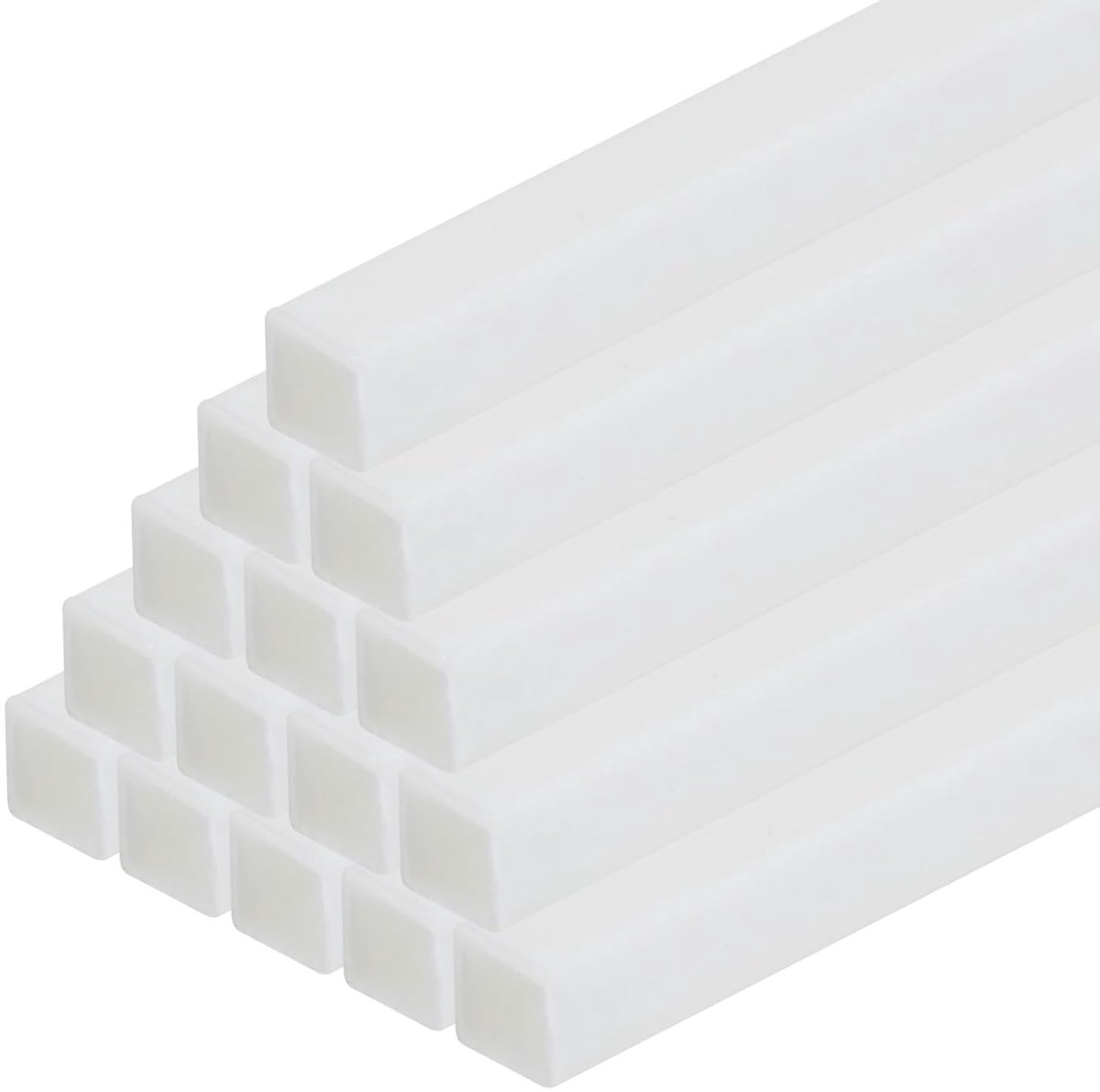 15 stuks kunststof buizen voor modelbouw van ABS, vierkante buis, 3 x 3 x 250 mm, wit, gemakkelijk te verwerken voor het maken van architectonische modelbouw doe-het-zelf