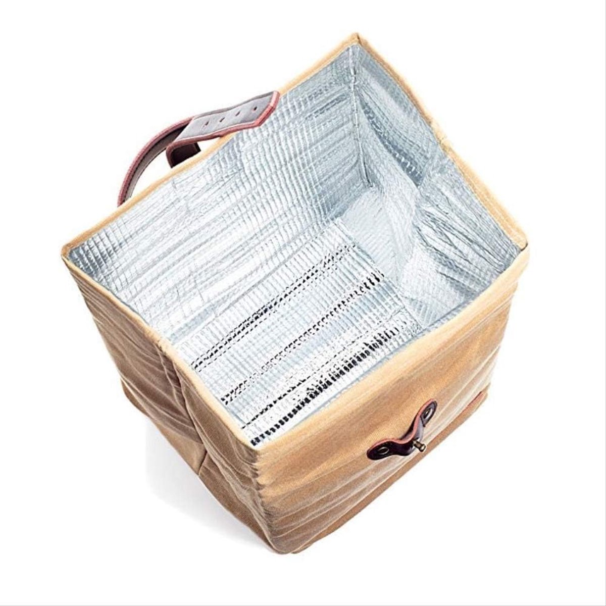 Koeltas van canvas, geïsoleerd, voor lunchboxen of om te kamperen.