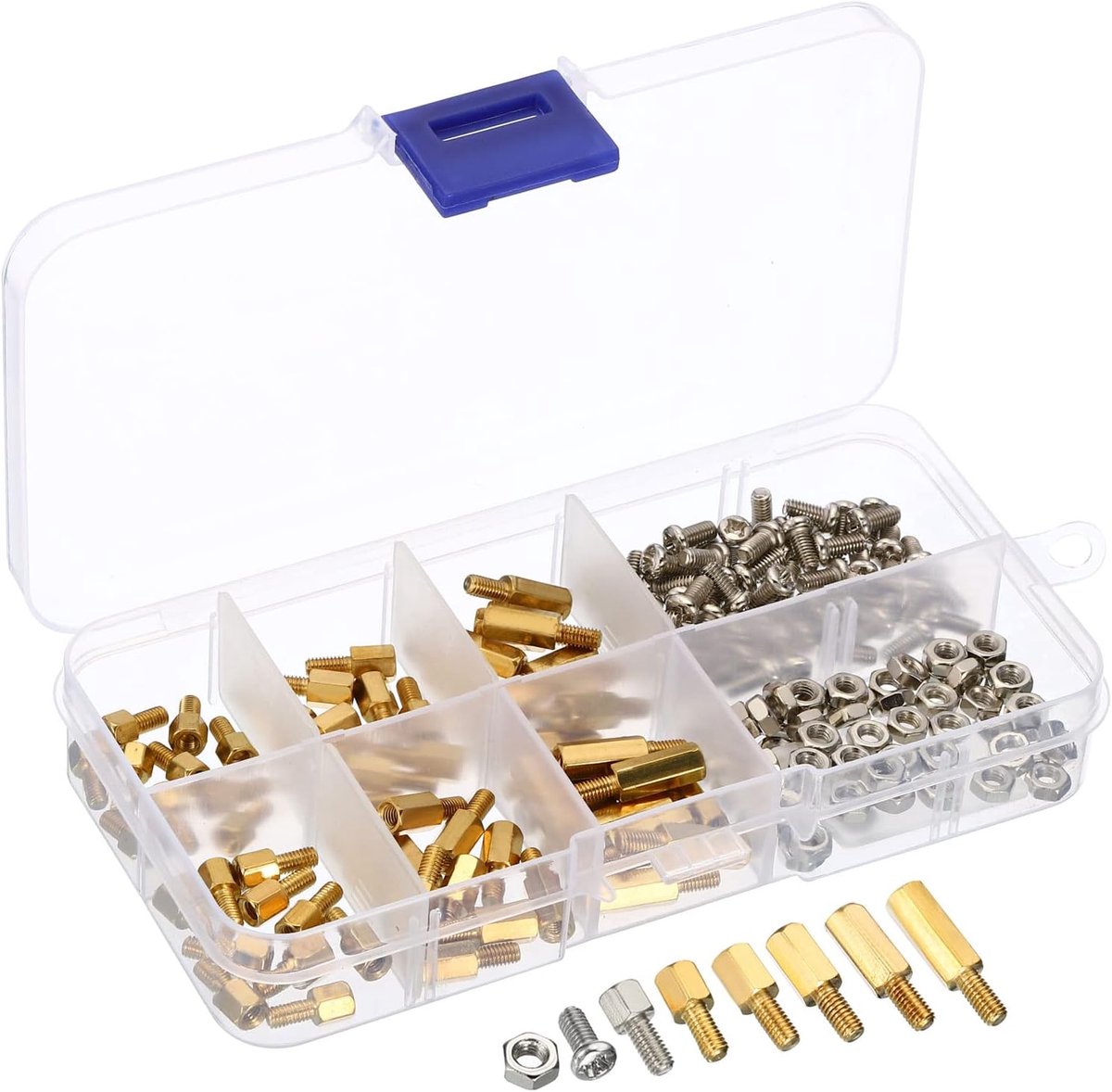 M3 180 stuks standoff schroeven stekker bus zeskant messing PCB afstandhouder schroef moer assortiment kit met doos voor PCB-computer en printplaat