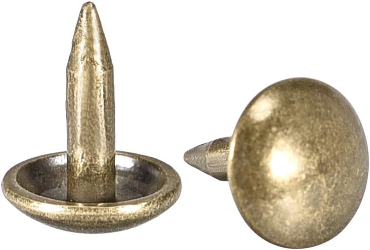 sourcing map 150 stuks beklede nagels nietdokken, pauze, 8 mm hoogte, antiquiteit, ronde duimen, voor bank, meubels, hoofdborden, bronzen tint