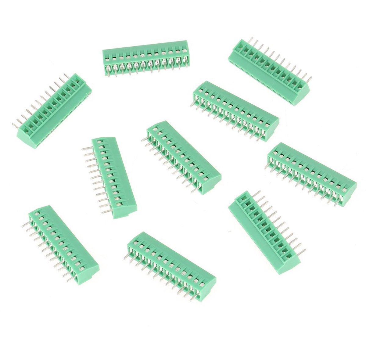 Terminal Block Connector, Elektrische Domino's,10 Stks/set 12 Pin 2.54 mm Groen Universele Schroef PCB Terminal Block Connector
