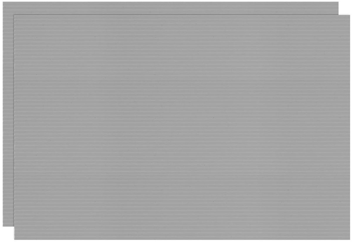 2 Verpakkingen met geribbelde kunststof platen, 20 cm x 30 cm, waterdicht, voor tuinborden in de garage, 3 mm dik, grijs