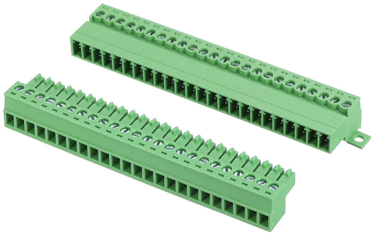 1 set PCB-klemstrip, 3,5 mm 24-polige printplaat klemmenblokken stekker en socket kits 300V 8A