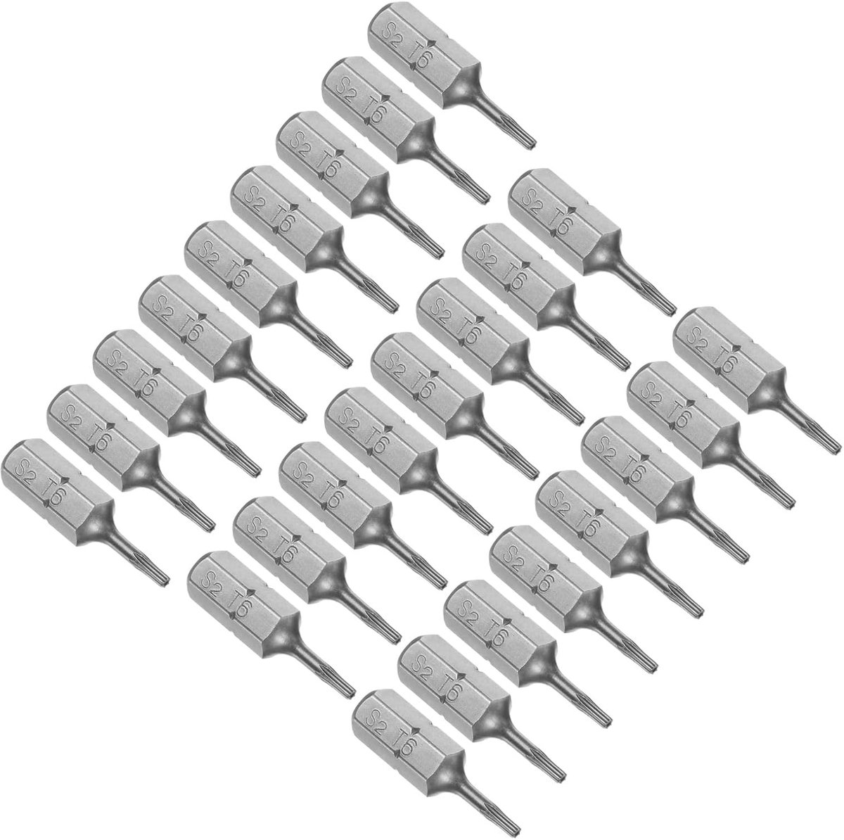 Schroevendraaierbits, 1/4 inch zeskantschacht 25 mm lang T6, magnetische schroevendraaiers bit - (toepassingen: voor auto-onderhoud), 25 stuks