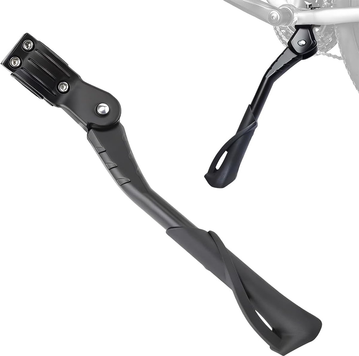 Zijstandaard voor fiets, 24-29 inch, zwart, in hoogte verstelbaar, voor mountainbike, elektrische fiets, trekkingfiets, stadsfiets tot 35 kg
